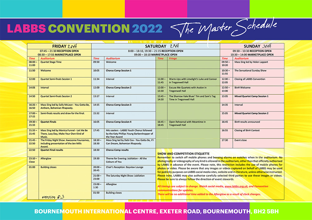 LABBS Convention schedule